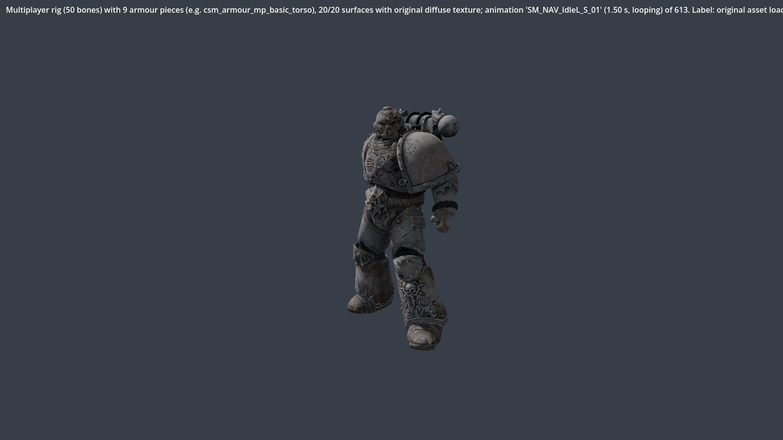 Original Chaos multiplayer armour displayed in the client model viewer