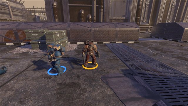 A Marine and a Chaos Marine, a moment after a melee.